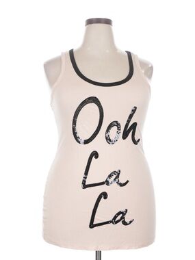 F&F Pink Tank Top with Black Sequin Script